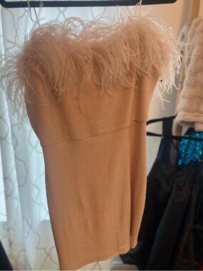 Amanda Uprichard sequin feathered dress